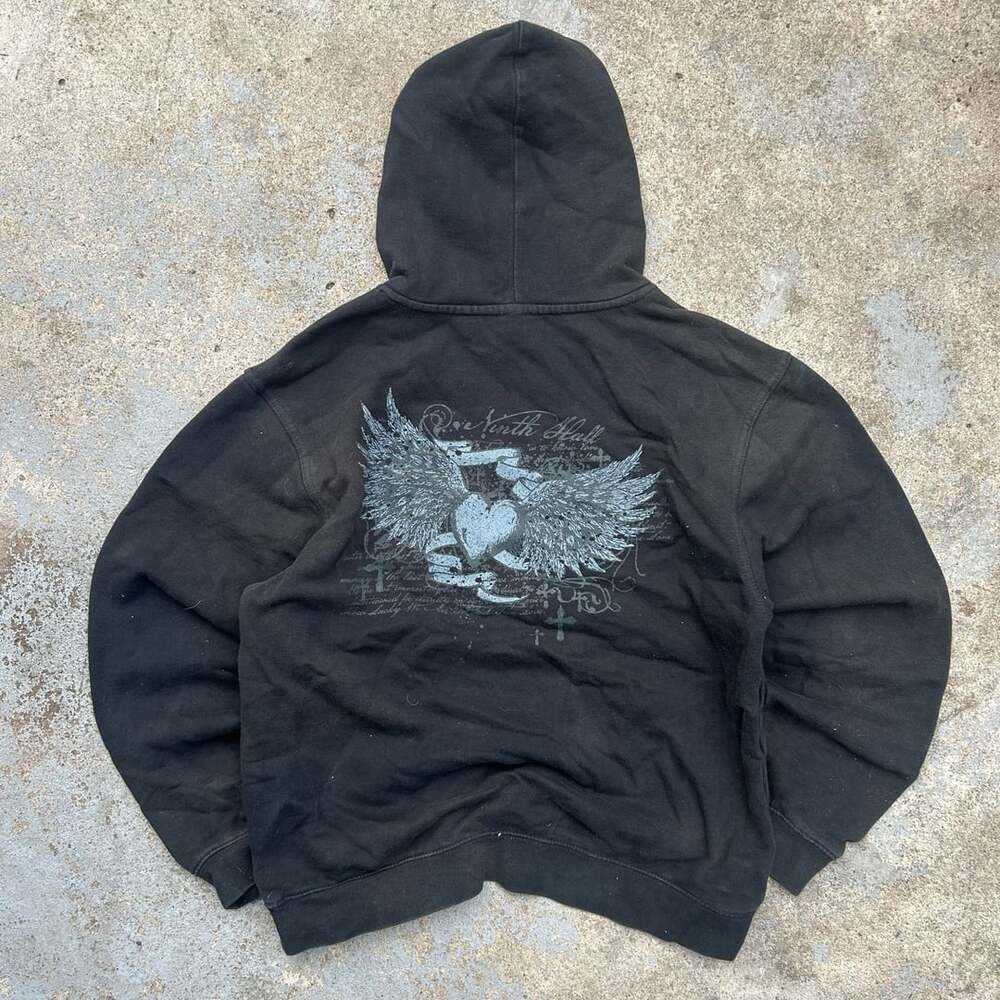 Y2K Affliction Type Hoodie Grunge Boxy